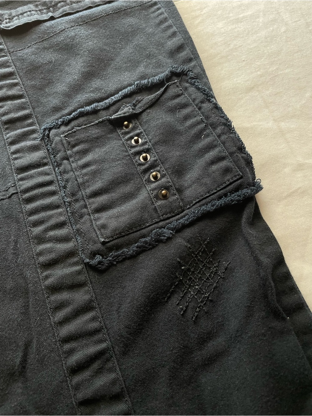 Y2K‎ Arizona Navy Low Rise Flare Patchwork Flare Pants 17 Lizzie McGuire Bratz - Picture 5 of 11